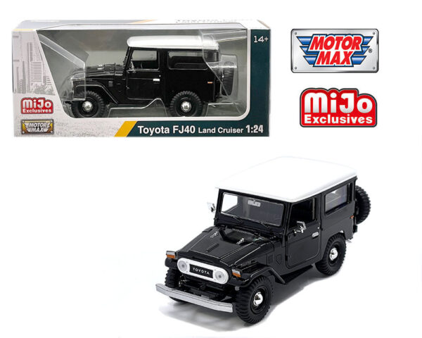 79323bk - Toyota FJ40 Land Cruiser – Black with White Top – Platinum Collection – MiJo Exclusives