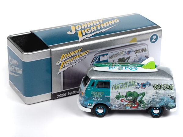 jlct013a 3 - 1965 VW Type II Transporter Rat Fink – Silver & Dark Aqua