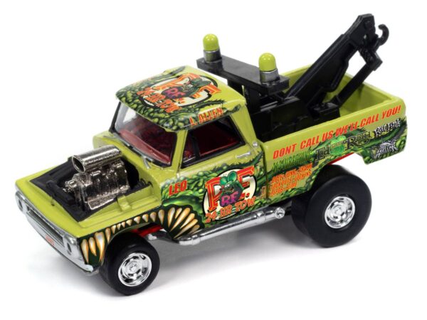 jlsf026a2 - 1965 Chevrolet Pickup Tow Truck (Zingers) (Bright Green w/Rat Fink Graphics)