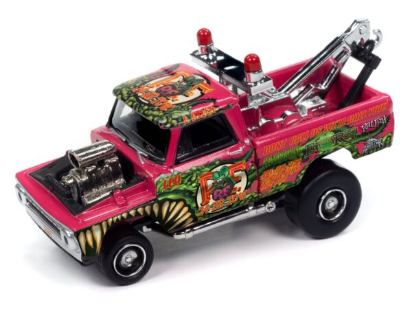 jlsf026b2 - 1965 Chevrolet Pickup Tow Truck (Zingers) (Magenta w/Rat Fink Graphics)