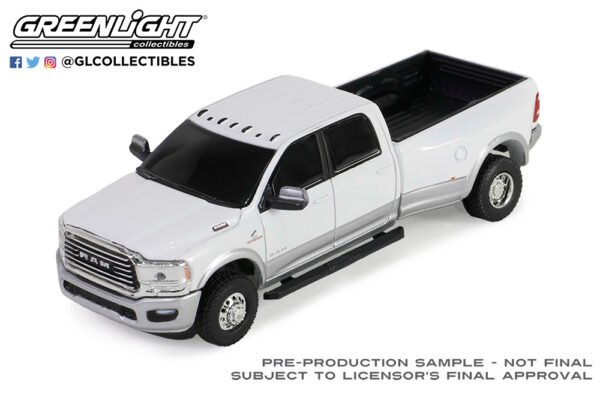 46140 e - 2020 Ram 3500 Laramie Dually in Bright White and Billet Silver