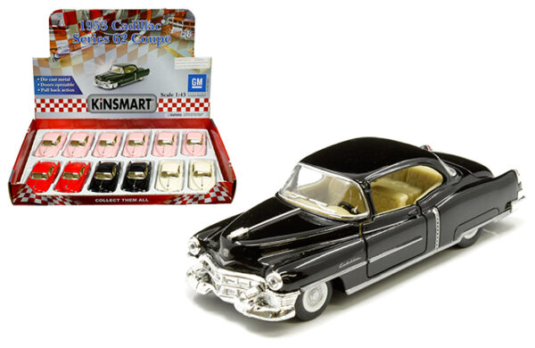 kt5339d - 1953 CADILLAC SERIES 62COUPE 1:43 SCALE (5") PULL BACK ACTION