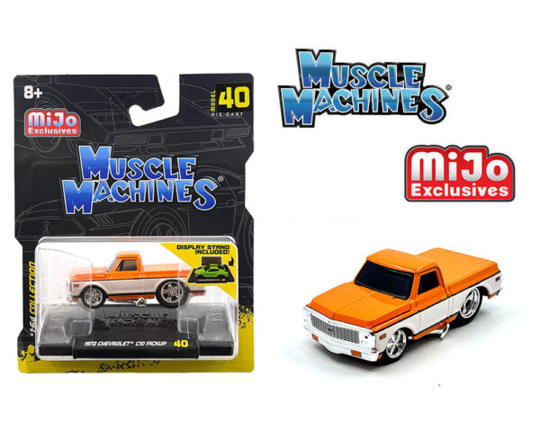 15567or - 1972 Chevrolet C-10 Pick Up Limited Edition – White with Orange – Mijo Exclusives