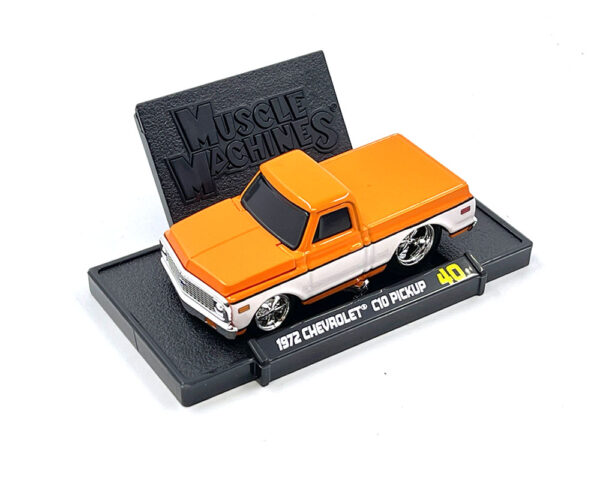 15567ora - 1972 Chevrolet C-10 Pick Up Limited Edition – White with Orange – Mijo Exclusives