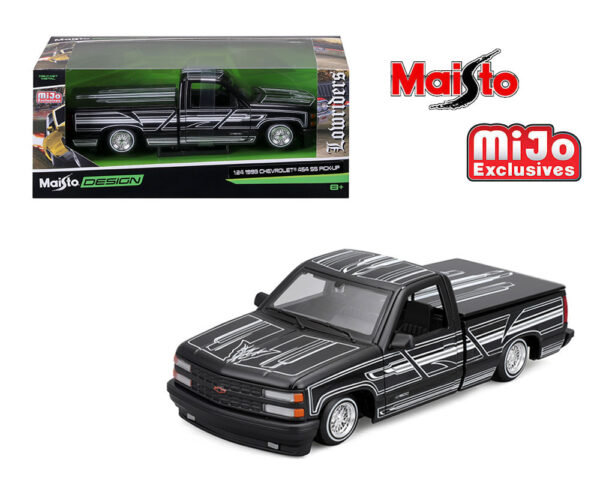 32550blk - 1993 Chevrolet 454 SS Pickup Lowriders – Black – Design Lowriders – Mijo Exclusives