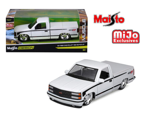 32550wh - 1993 Chevrolet 454 SS Pickup Custom – White – Maisto Design – Mijo Exclusives