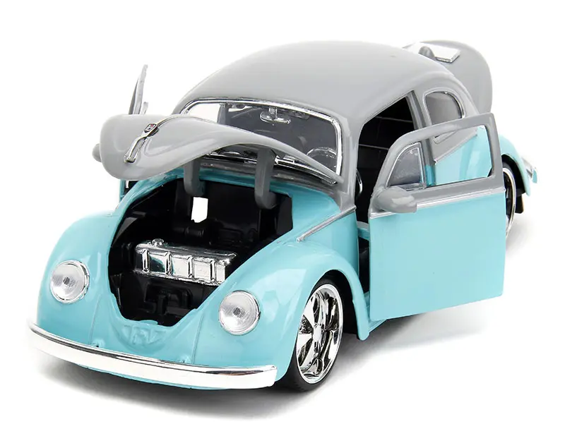 1959 Volkswagen Beetle in Light Blue and Gray Punch Buggy Diecast Depot