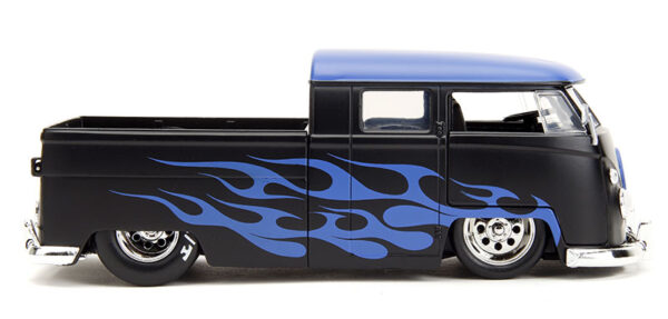 34232a - 1963 Volkswagen Bus Pickup in Black with Blue Flames Punch Buggy