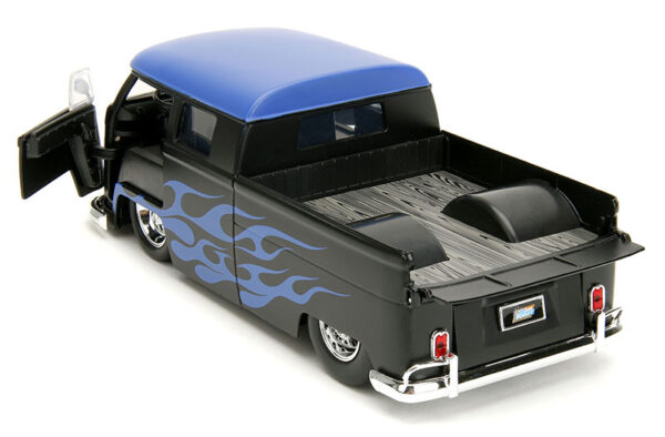 34232c - 1963 Volkswagen Bus Pickup in Black with Blue Flames Punch Buggy