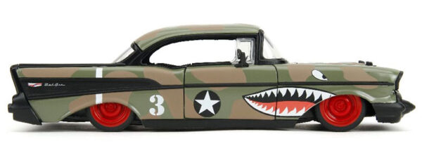 35027b - #3 - 1957 Chevrolet Bel Air Chop Top in Camouflage BigTime Muscle