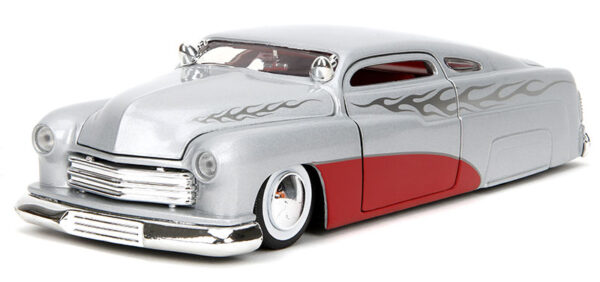 35206 - 1951 Mercury Coupe in Silver and Red with Black Flames BigTime Muscle