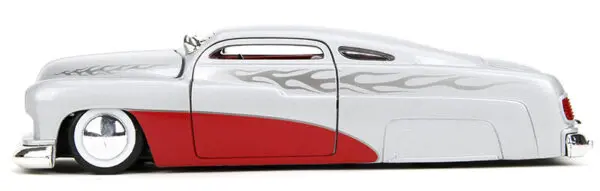 35206a - 1951 Mercury Coupe in Silver and Red with Black Flames BigTime Muscle