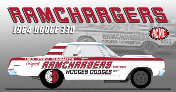 a1806900 2 - RAMCHARGERS - 1964 Dodge 330 in White and Red Limited Edition - Strictly Limited Production of 504 Pieces (ETA: Q3 2024)