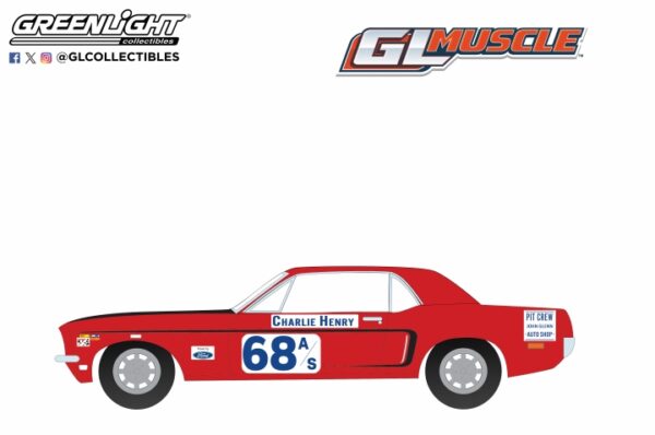 13360 b - 1968 Ford Mustang GT Coupe- #68 Charlie Henry Race Car