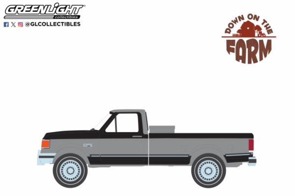 48100 e - 1990 Ford F-250 with Tool Box in Raven Black and Medium Silver Metallic Combination Two-Tone