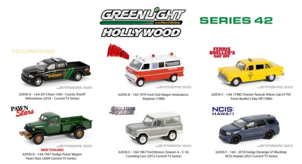 62030 1 64 hollywood 42 group - Yellow Cab #1793 - 1980 Checker Taxicab - Ferris Bueller's Day Off (1986) 