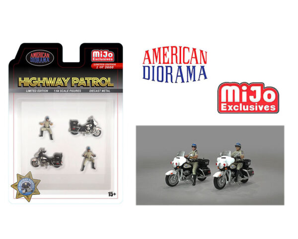 ad 64529mj - Figures Highway Patrol Motorcycles – MiJo Exclusives Limited 3,600 Sets - 1:64 SCALE