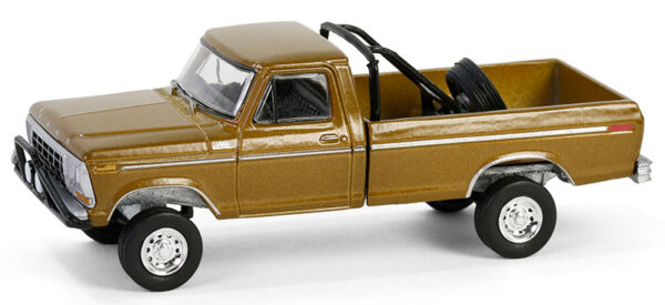 35290d - 1979 Ford F250 Ranger Lifted with Rollbar Mounted Spare Tire in Gold Metallic