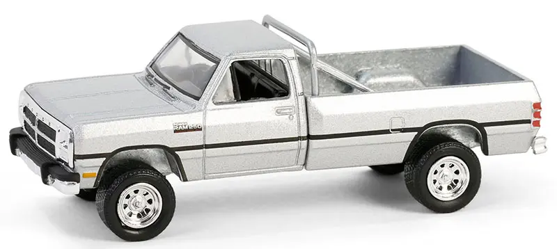 1992 Dodge Ram D250 Power Ram Lifted with Rollbar in Sterling Silver Diecast Depot