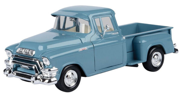 79382 bl - 1955 GMC Blue Chip Pickup – Blue – Timeless legends- PLASTIC WINDOW DAMAGE