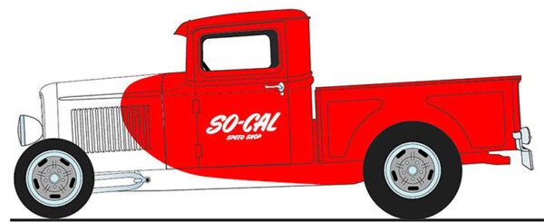 a1804107 - 1932 Ford Hot Rod Pickup in Red and White Limited Edition -So-Cal Speed Shop- Estimated production is 400 Pieces Features Include: