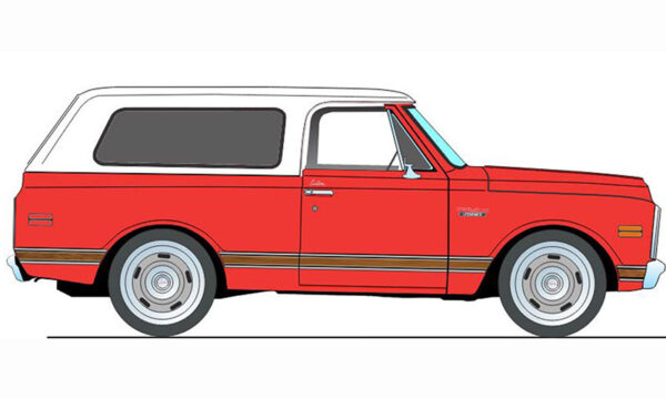 a1807715 - 1970 GMC Jimmy in Red with White top - Slammed Custom Limited Edition - Estimated Production 402 pcs