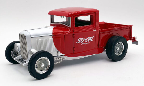 detail a1804107 1 - 1932 Ford Hot Rod Pickup in Red and White Limited Edition -So-Cal Speed Shop- Estimated production is 400 Pieces Features Include: