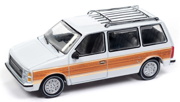 awsp167 a - 1985 Dodge Caravan in DW2 White with Woodgrain Sides & Rear