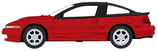 awsp180 a - 1990 Eagle Talon TSi in Flash Red with Gloss Black Roof and Trunk