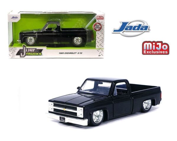 35852 - 1985 Chevrolet C10 Pickup with Minilite Wheels – Black – Just Trucks – MiJo Exclusives Limited Edition 2,400 Pieces