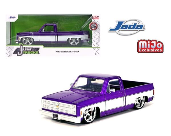 35856 - 1985 Chevrolet C10 Pickup with Cartelli Wheels – Purple White – Just Trucks – MiJo Exclusives Limited Edition 2,400 Pieces