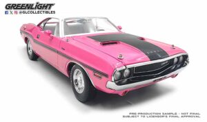 1970 Dodge Challenger R/T Hardtop 440 Six Pack - Panther Pink with White Top & White Interior