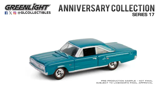 28160 1 64 anniversay collection c series 17 03 - 1967 Dodge Coronet R/T Hemi in Medium Turquoise - Hemi 60th Anniversary
