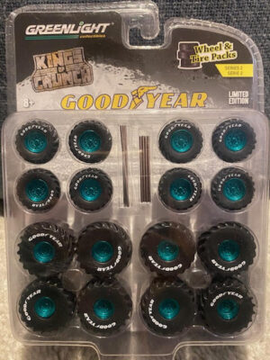 Wheels & Tire Pack- Good Year- Kings of Crunch- 4 set- SPECIAL GREEN MACHINE VERSION