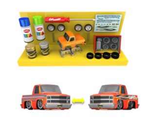 1987 Chevrolet C10 - CarTuned 1:64 Custom Shop Castworks- ORANGE