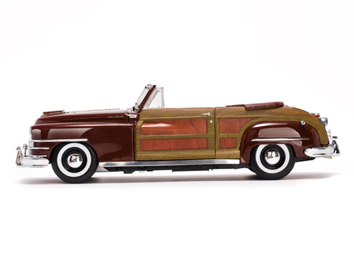 1948 CHRYSLER TOWN & COUNTRY GUNMETAL GRY/BURGUNDY | Diecast Depot