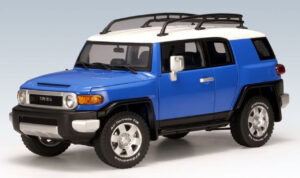 TOYOTA FJ CRUISER - BLUE W/WHITE ROOF AND RACK BY AUTOART