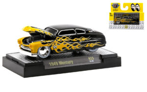 1949 MERCURY - GROUND POUNDERS BY M2 - MOON EYES - BLACK WITH YELLOW FLAMES