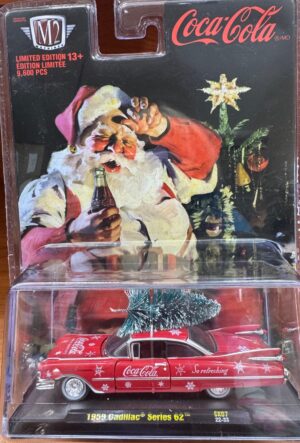 1959 CADILLAC SERIES 62 - COCA-COLA - W/CHRISTMAS TREE AND IN DISPLAY CASE