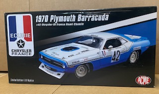 1970 PLYMOUTH HEMI CUDA - HENRI CHEMIN - CHRYSLER OF FRANCE #42- BOX DAMAGE 6 - 1970 PLYMOUTH HEMI CUDA - HENRI CHEMIN - CHRYSLER OF FRANCE #42- BOX DAMAGE - Image 6