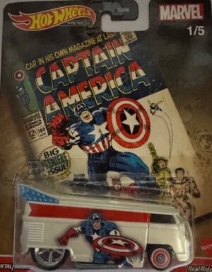 CAPTAIN AMERICA VOLKSWAGEN T1 DRAG BUS - MARVEL - HOTWHEELS PREMIUM
