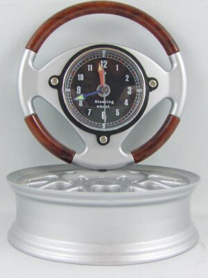 STEERING WHEEL CLOCK - 4 INCHES HIGH, BASE WHEEL 3 INCHES