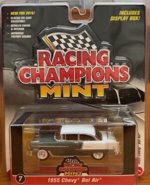 1955 CHEVROLET BEL AIR -TWO TONE GREEN/WHITE BY RACING CHAMPIONS MINT