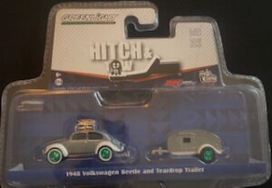 1948 VOLKSWAGEN BEETLE & TEARDROP TRAILER- SPECIAL GREEN/RAW METAL MACHINE VERSION