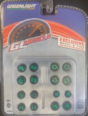 Greenlight- GL Muscle Wheel & Tire Multipack- GREEN MACHINE VERSION