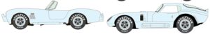 • Shelby Cobra in Chrome with Silver Stripes - 50th Continuation Car • Shelby Cobra Daytona in Chrome with Silver Stripes - 50th Continuation Car