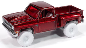 1981 Chevrolet Silverado Stepside 10 4X4 Pickup Truck in METALLIC RED/WHITE RIMS & WHEELS- CHASE
