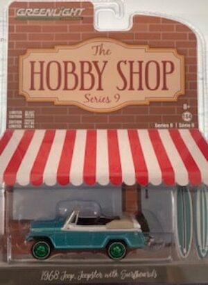 1968 Kaiser Jeep Jeepster with Surfboards Solid Pack- GREEN MACHINE VERSION