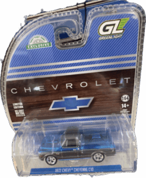 1972 Chevrolet Cheyenne C10 Short Bed Pickup Truck in Blue Metallic and Grey Body Chase