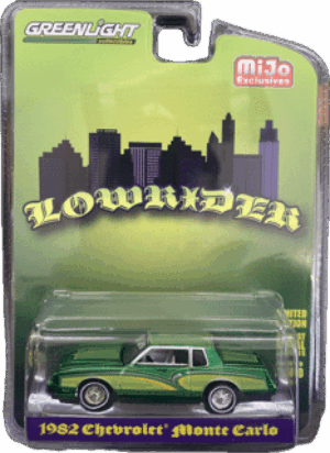 1982 Chevrolet Monte Carlo Lowrider (Green) - Greenlight 1:64 MiJo Exclusives- GREEN MACHINE VERSION